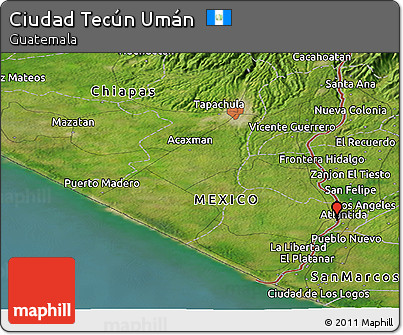 Satellite Panoramic Map of Ciudad Tecún Umán