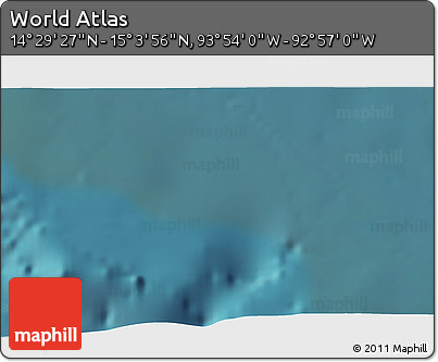 Satellite 3D Map of the Area around 14° 46' 42" N, 93° 25' 30" W