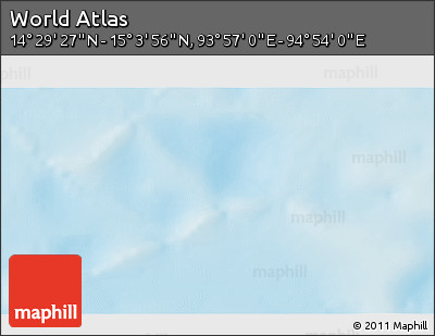 Shaded Relief 3D Map of the Area around 14° 46' 42" N, 94° 25' 30" E