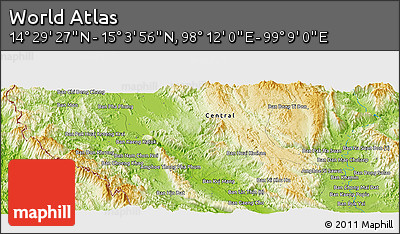 Physical Panoramic Map of the Area around 14° 46' 42" N, 98° 40' 30" E