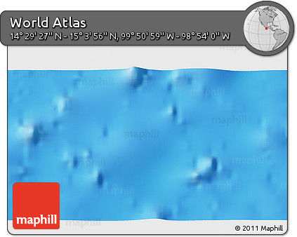 Physical 3D Map of the Area around 14° 46' 42" N, 99° 22' 30" W
