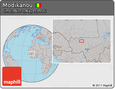 Gray Location Map of Modikanou