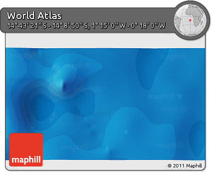 Political 3D Map of the Area around 14° 26' 6" S, 0° 46' 30" W