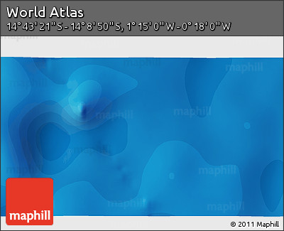 Political 3D Map of the Area around 14° 26' 6" S, 0° 46' 30" W