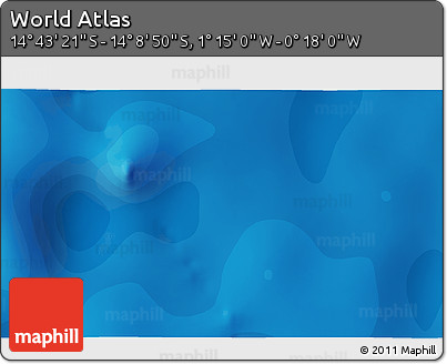 Political 3D Map of the Area around 14° 26' 6" S, 0° 46' 30" W