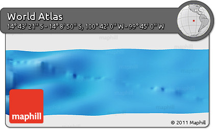 Physical Panoramic Map of the Area around 14° 26' 6" S, 100° 13' 29" W