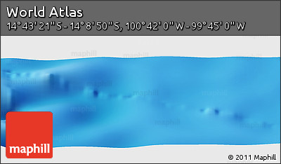 Physical Panoramic Map of the Area around 14° 26' 6" S, 100° 13' 29" W