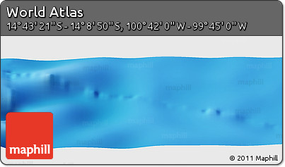 Physical Panoramic Map of the Area around 14° 26' 6" S, 100° 13' 29" W
