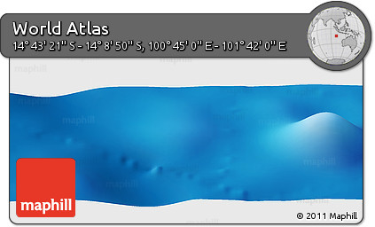 Physical Panoramic Map of the Area around 14° 26' 6" S, 101° 13' 29" E
