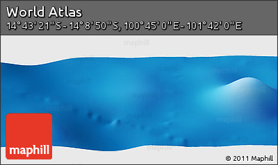Physical Panoramic Map of the Area around 14° 26' 6" S, 101° 13' 29" E