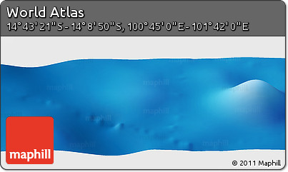 Physical Panoramic Map of the Area around 14° 26' 6" S, 101° 13' 29" E