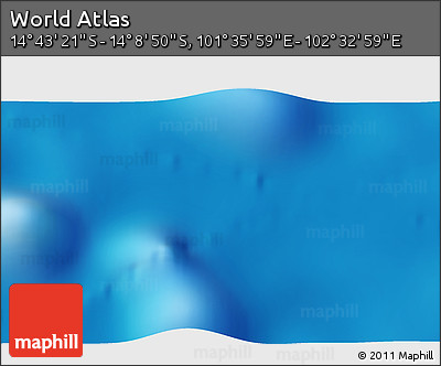 Physical 3D Map of the Area around 14° 26' 6" S, 102° 4' 29" E