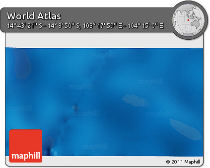 Physical 3D Map of the Area around 14° 26' 6" S, 103° 46' 30" E