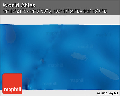 Physical 3D Map of the Area around 14° 26' 6" S, 103° 46' 30" E