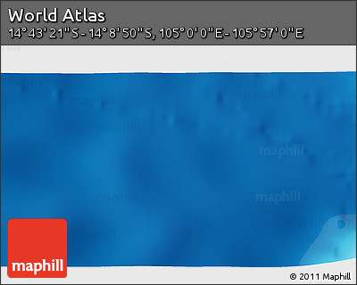 Physical 3D Map of the Area around 14° 26' 6" S, 105° 28' 29" E