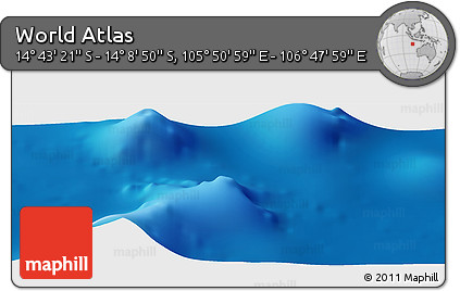 Physical Panoramic Map of the Area around 14° 26' 6" S, 106° 19' 29" E
