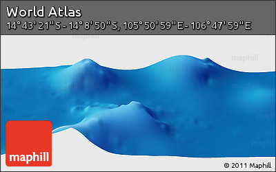 Physical Panoramic Map of the Area around 14° 26' 6" S, 106° 19' 29" E