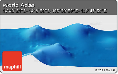 Physical Panoramic Map of the Area around 14° 26' 6" S, 106° 19' 29" E