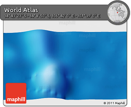 Physical 3D Map of the Area around 14° 26' 6" S, 107° 10' 30" E