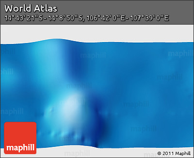 Physical 3D Map of the Area around 14° 26' 6" S, 107° 10' 30" E