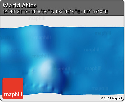 Physical 3D Map of the Area around 14° 26' 6" S, 107° 10' 30" E