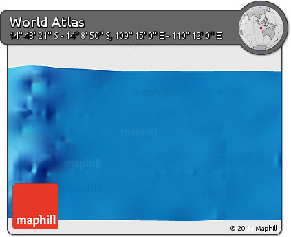 Physical 3D Map of the Area around 14° 26' 6" S, 109° 43' 29" E