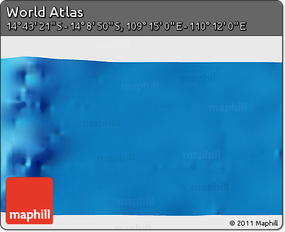 Physical 3D Map of the Area around 14° 26' 6" S, 109° 43' 29" E