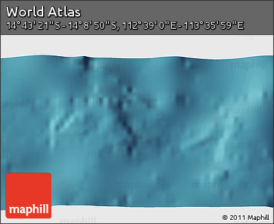 Satellite 3D Map of the Area around 14° 26' 6" S, 113° 7' 30" E