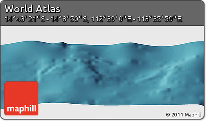 Satellite Panoramic Map of the Area around 14° 26' 6" S, 113° 7' 30" E