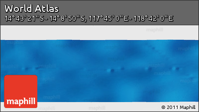 Physical Panoramic Map of the Area around 14° 26' 6" S, 118° 13' 29" E