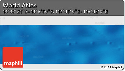 Physical Panoramic Map of the Area around 14° 26' 6" S, 118° 13' 29" E