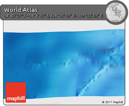 Physical 3D Map of the Area around 14° 26' 6" S, 119° 4' 29" E