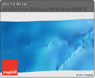 Physical 3D Map of the Area around 14° 26' 6" S, 119° 4' 29" E