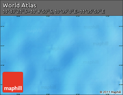 Physical Map of the Area around 14° 26' 6" S, 11° 7' 30" E