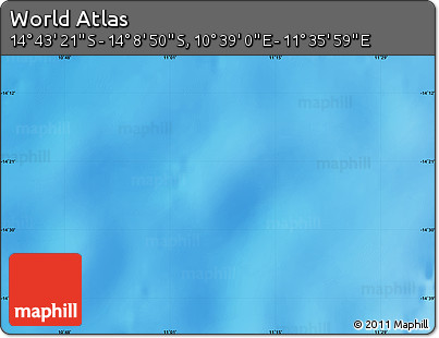 Physical Map of the Area around 14° 26' 6" S, 11° 7' 30" E