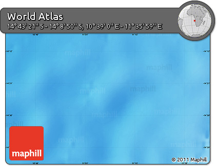 Shaded Relief Map of the Area around 14° 26' 6" S, 11° 7' 30" E