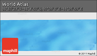 Physical Panoramic Map of the Area around 14° 26' 6" S, 11° 7' 30" E