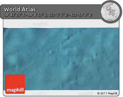 Satellite 3D Map of the Area around 14° 26' 6" S, 122° 28' 29" E