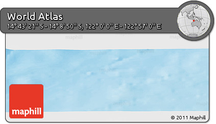 Physical Panoramic Map of the Area around 14° 26' 6" S, 122° 28' 29" E