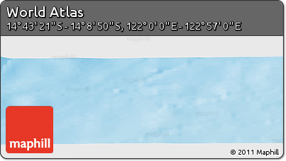 Physical Panoramic Map of the Area around 14° 26' 6" S, 122° 28' 29" E