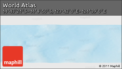 Physical Panoramic Map of the Area around 14° 26' 6" S, 124° 10' 30" E