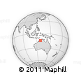 Outline Map of the Area around 14° 26' 6" S, 128° 25' 30" E, rectangular outline