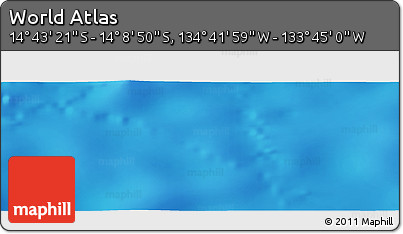 Physical Panoramic Map of the Area around 14° 26' 6" S, 134° 13' 29" W
