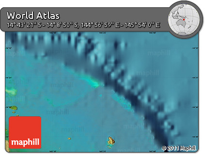 Satellite Map of the Area around 14° 26' 6" S, 145° 25' 30" E