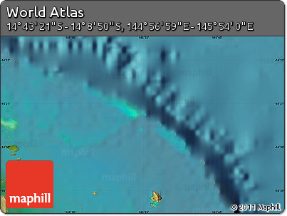 Satellite Map of the Area around 14° 26' 6" S, 145° 25' 30" E