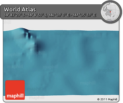 Satellite 3D Map of the Area around 14° 26' 6" S, 147° 7' 30" E