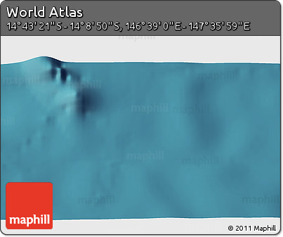Satellite 3D Map of the Area around 14° 26' 6" S, 147° 7' 30" E
