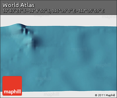 Satellite 3D Map of the Area around 14° 26' 6" S, 147° 7' 30" E