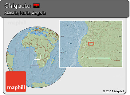 Savanna Style Location Map of Chiqueto, hill shading