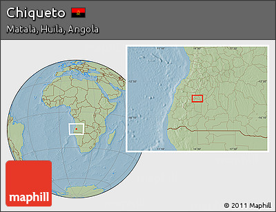Savanna Style Location Map of Chiqueto, hill shading